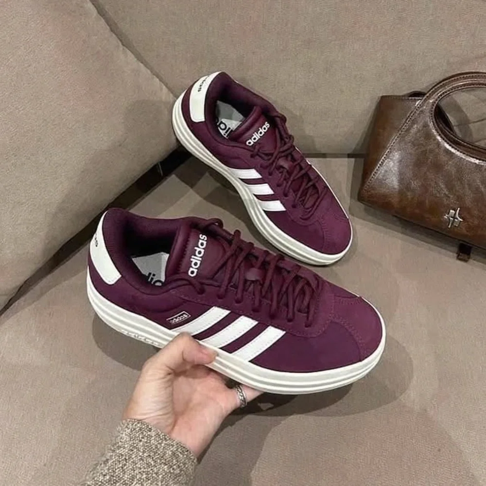 Adidas VL Court Bold Maroon IH0366 Women’s Platform Sneakers - Picture 2 of 7